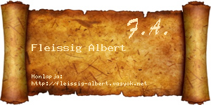 Fleissig Albert névjegykártya